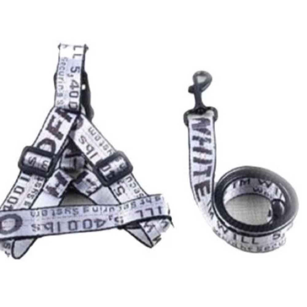 Silver Off-White Harness & Leash